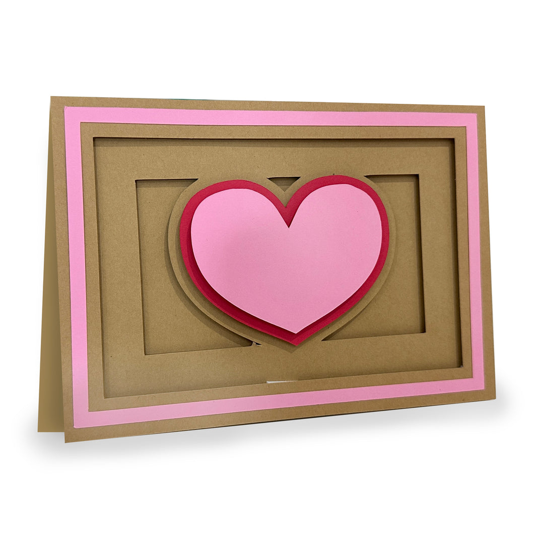 5 x 7 Heart Shadow Box Card - Digital download