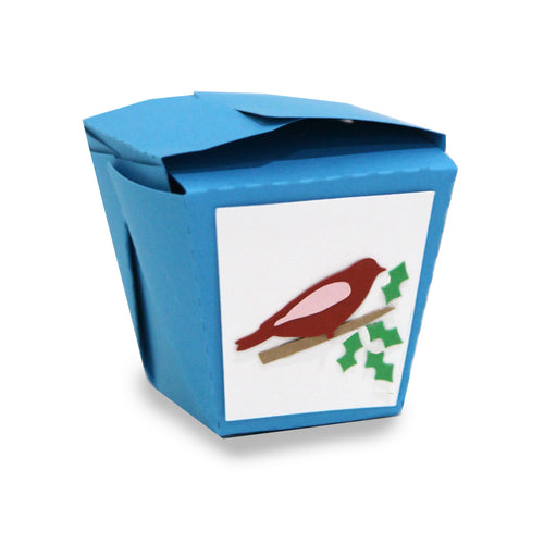 Christmas Bird Chinese Take out box - Digital Download