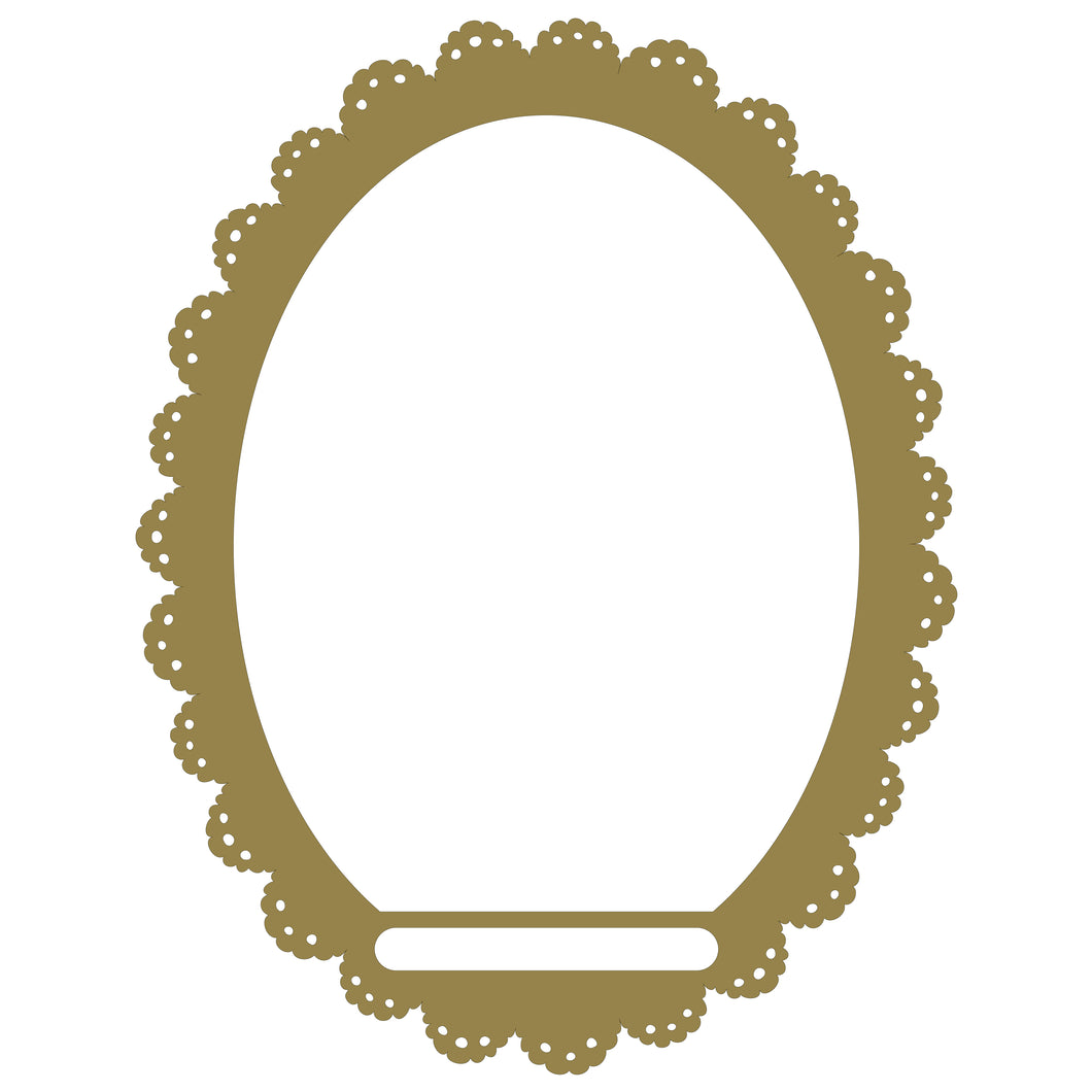 Lacy Oval Frame with Opening - Digital Download
