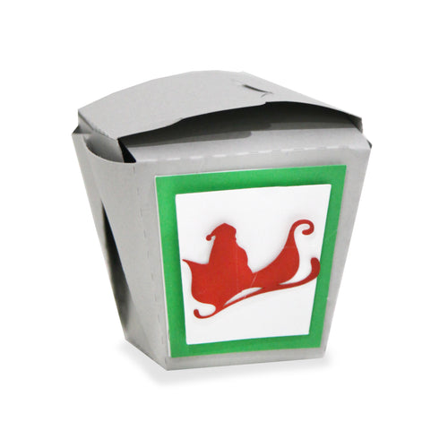 Santa Sleigh Chinese Take out box - Digital Download