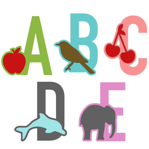 Shape Alphabets A-E - Digital Download