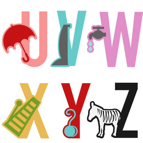 Shape Alphabets U-Z - Digital Download