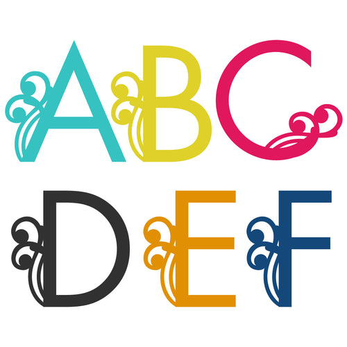 A-F Swirl Alphabet - Digital Download