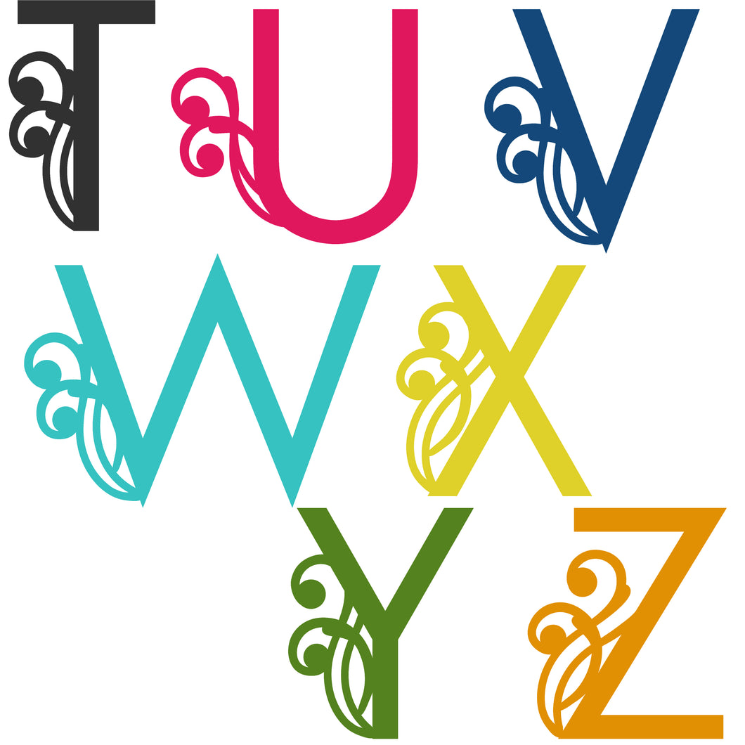 T-Z Swirl Alphabet - Digital Download