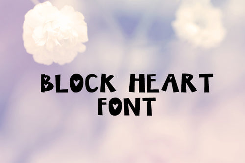 CG Block Heart Font - Digital Download