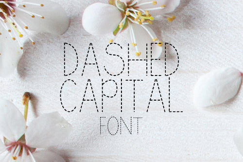 CG Dashed Capitals Font - Digital Download