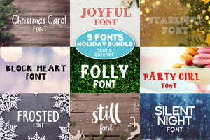 Holiday Bundle Font Set of 9