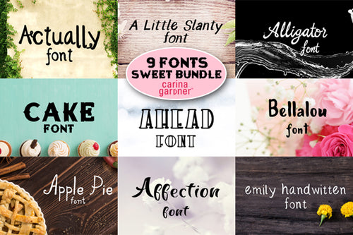 Sweet Bundle Font Set of 9 - Digital Download