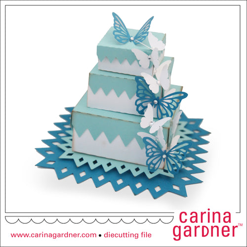 Butterfly Layered Wedding Cake - Digital Download