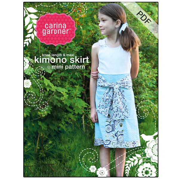Kimono Mini Skirt Sewing Pattern PDF - Digital Download