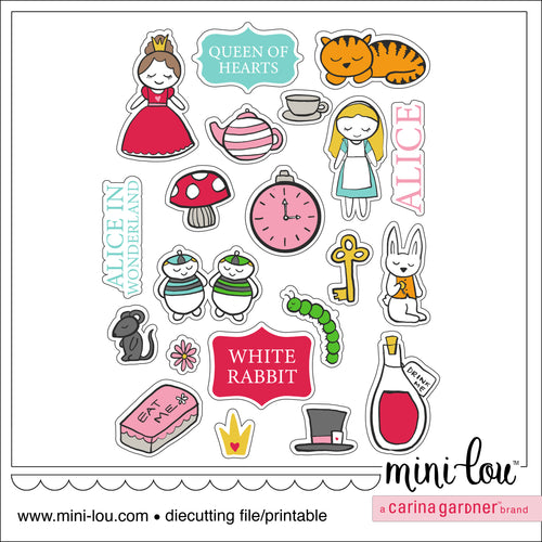 MiniLou Alice in Wonderland Love Stickers