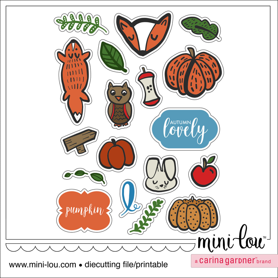 MiniLou Autumn Leaves Love Stickers