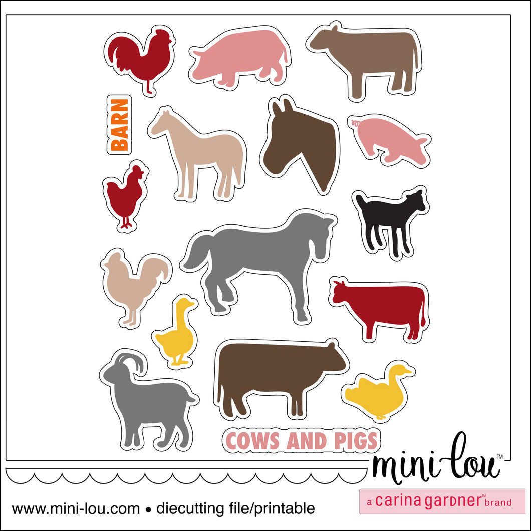 MiniLou Farm Animals Stickers