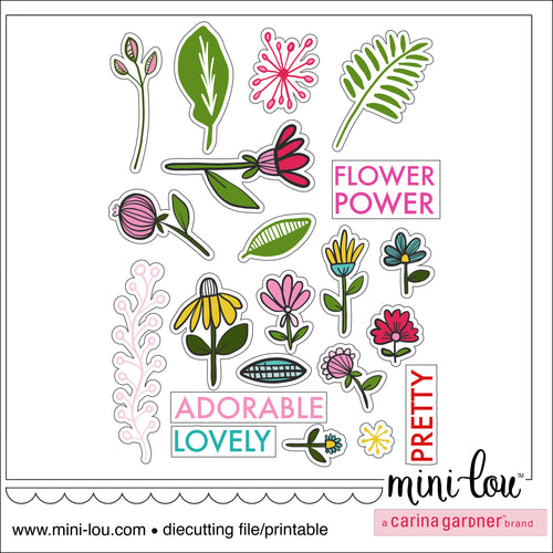 MiniLou Flower Leaves Stickers