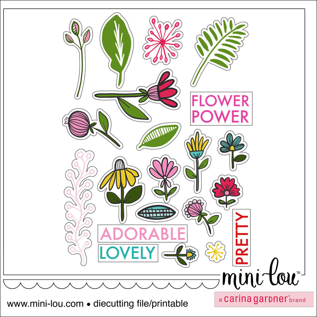 MiniLou Flower Leaves Stickers