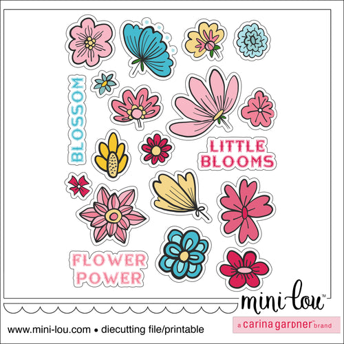 MiniLou Flower Power Love Stickers