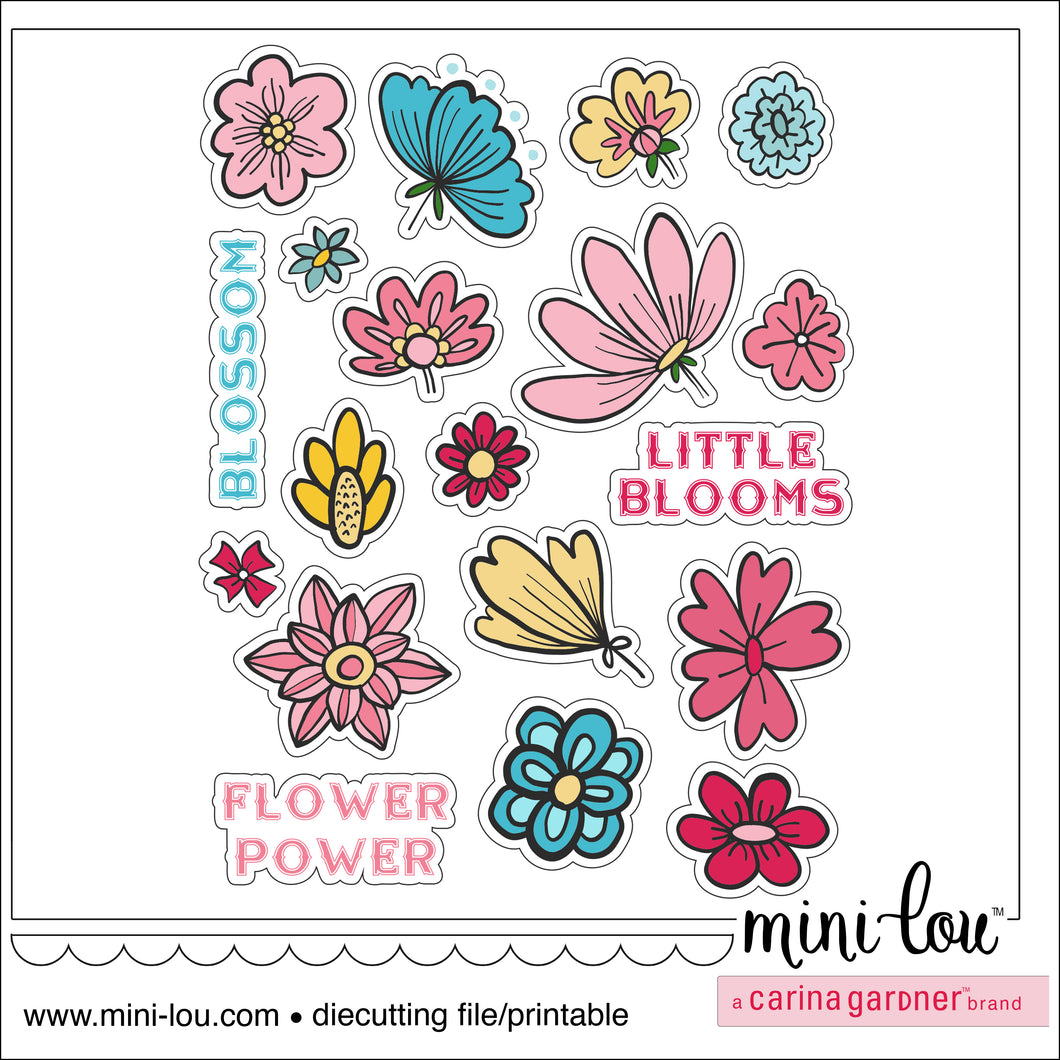 MiniLou Flower Power Love Stickers