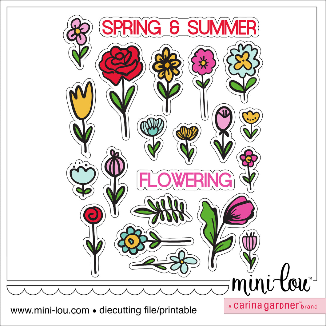 MiniLou Flowers Stem Love Stickers