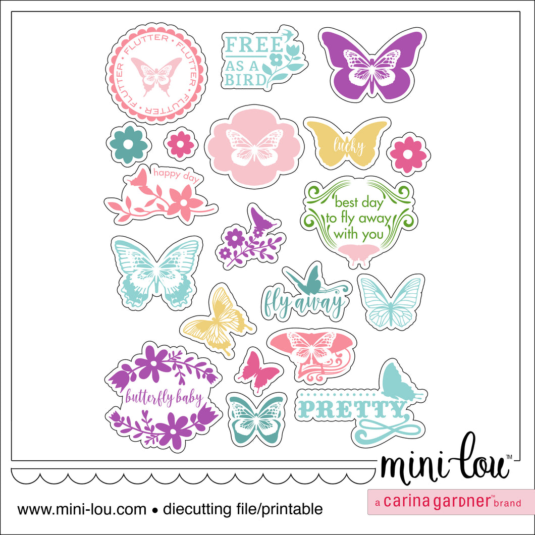 MiniLou Fly Away Butterfly Stickers