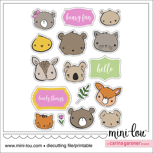 MiniLou Fuzzy Animals Cutie Stickers