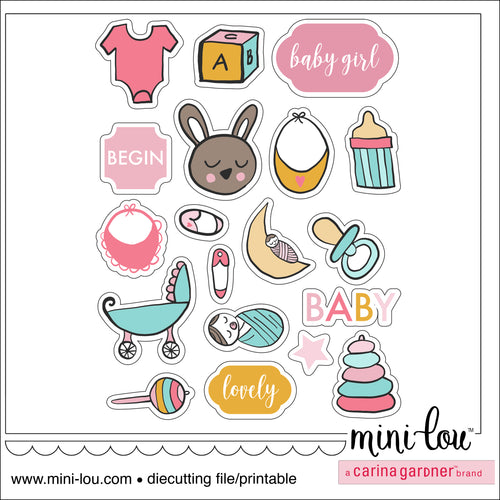 MiniLou Girl Baby Things Stickers