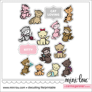 MiniLou Kitty Cat Attack Stickers
