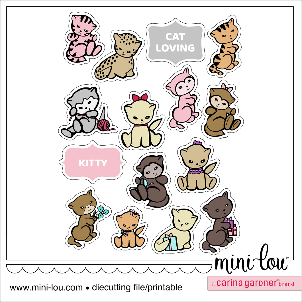 MiniLou Kitty Cat Attack Stickers