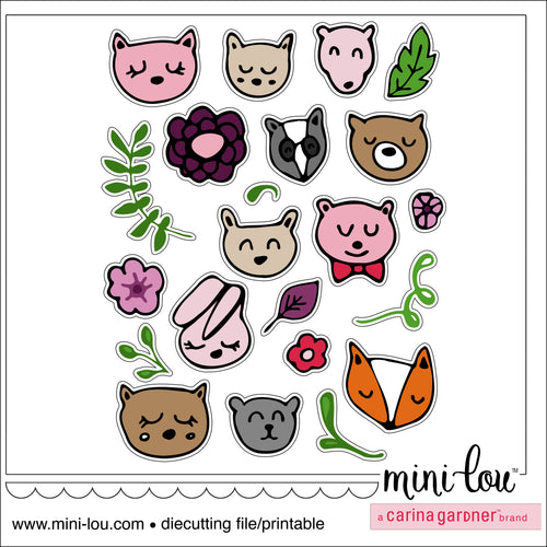 MiniLou Kitty and Bears Stickers