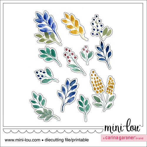 MiniLou Leafy Watercolors Stickers