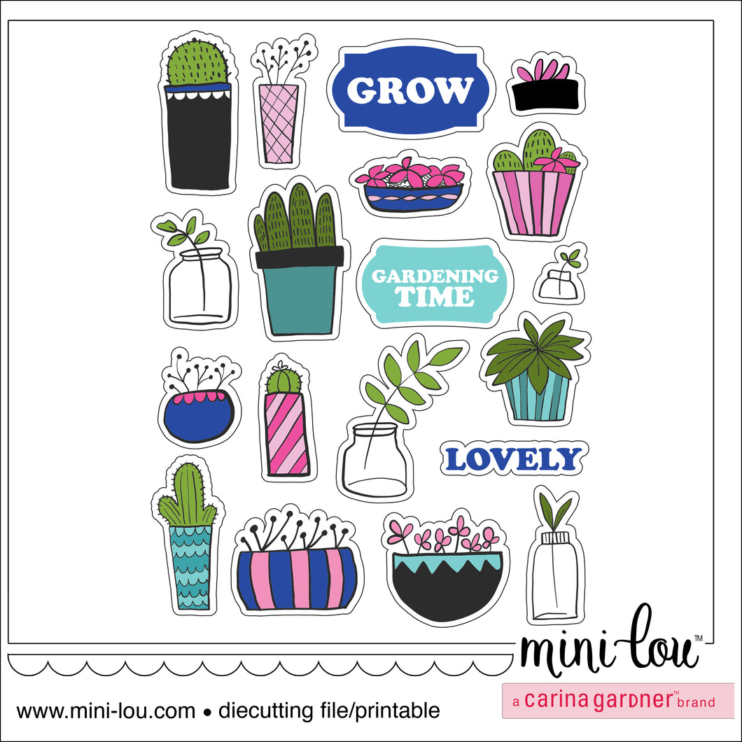 MiniLou Planters Leaves Stickers