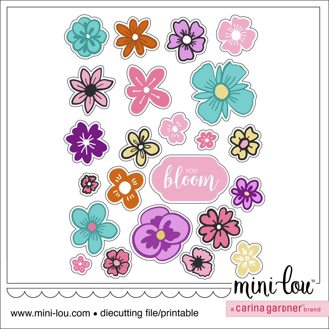 MiniLou Pretty Lovely Flowers Stickers