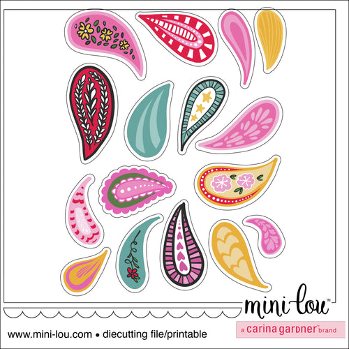 MiniLou Pretty Paisleys Stickers