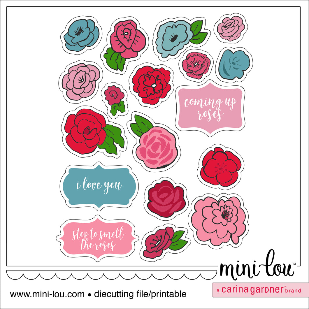 MiniLou Rosey Blooms Stickers