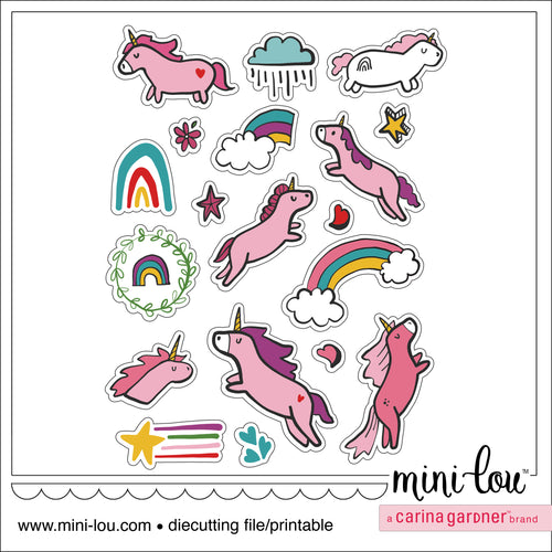 MiniLou Unicorn and Colorful Stickers