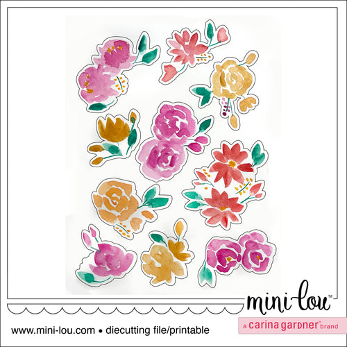 MiniLou Watercolor Blended Flowers Stickers