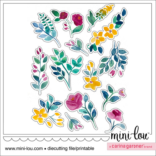 MiniLou Watercolor Flower Stickers