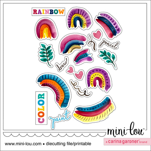 MiniLou Watercolor Rainbow Stickers