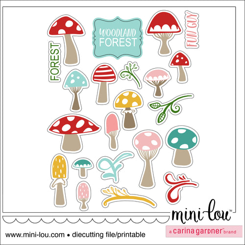 MiniLou Woodland Mushrooms Stickers