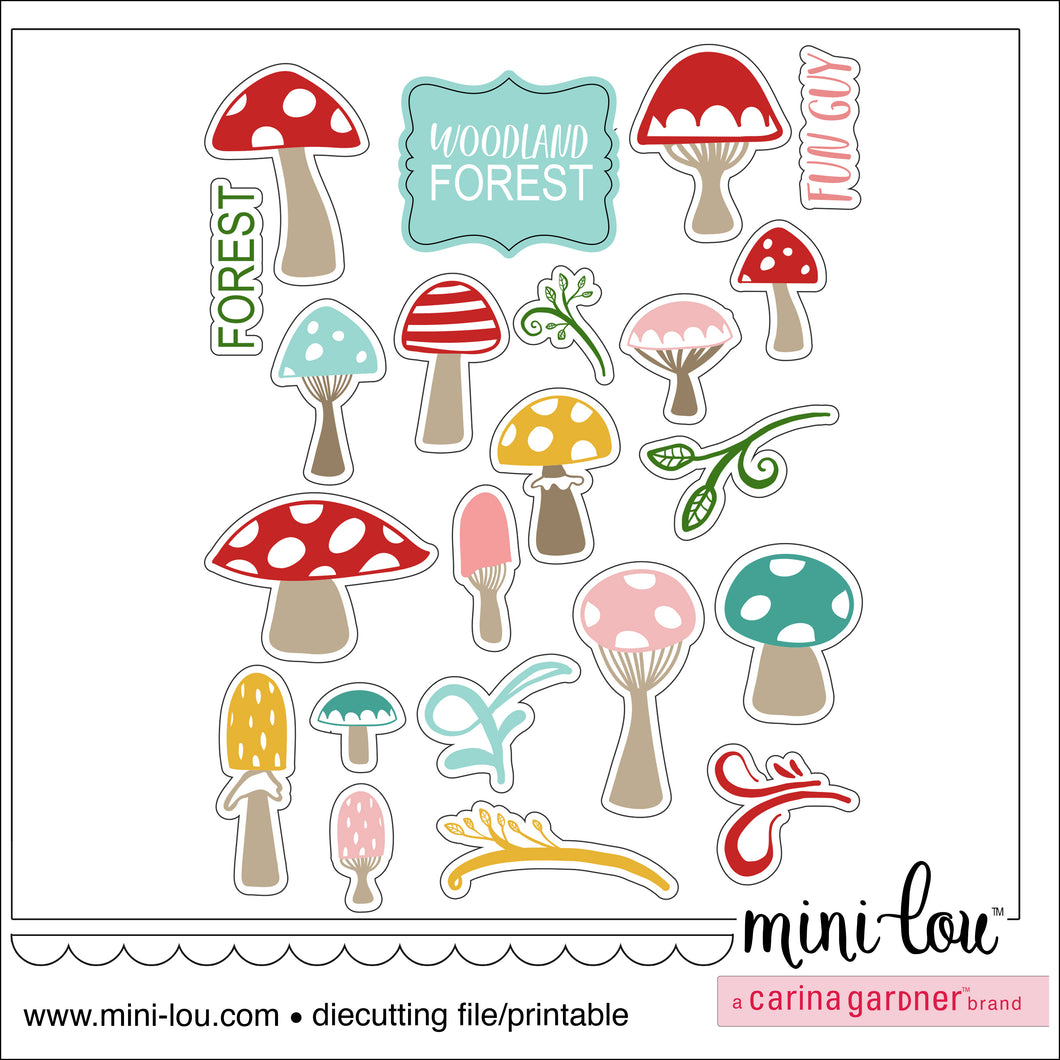 MiniLou Woodland Mushrooms Stickers