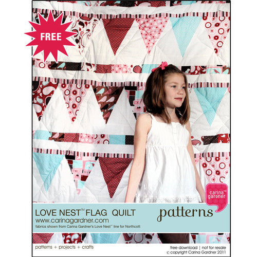Love Nest Flag Quilt Pattern PDF - Free - Digital Download