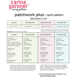 Patchwork Plus Quilt Sewing Pattern PDF - Sizes Lap, Twin, Queen, King - Digital Download