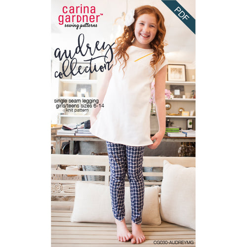 Audrey Collection - Girls Legging Sewing Pattern  - Digital Download