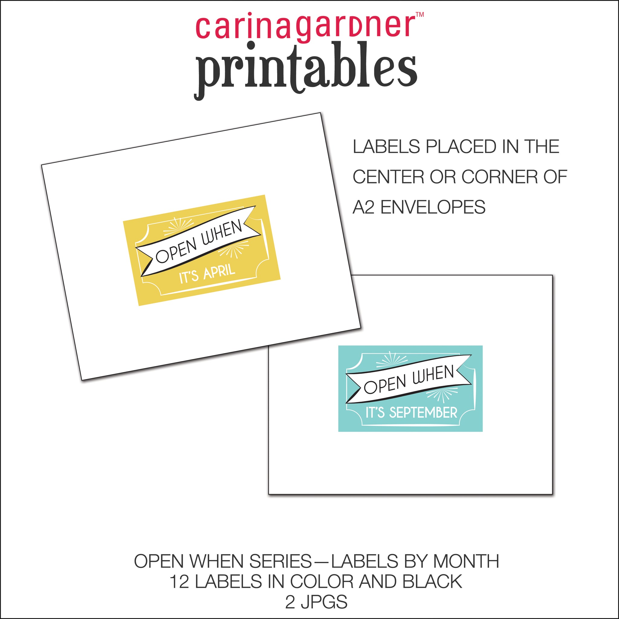 Open When Printable - Labels by Month - Digital Download ...