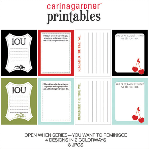 Open When Printable - You Want to Reminisce - Digital Download
