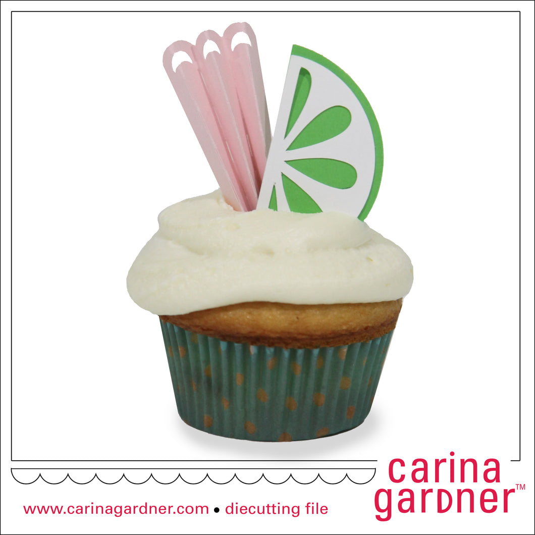 Lacy Lime CupCake Topper - Digital Download