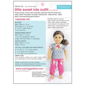 Little Sweet Lola Outfit Sewing Pattern PDF - Digital Download