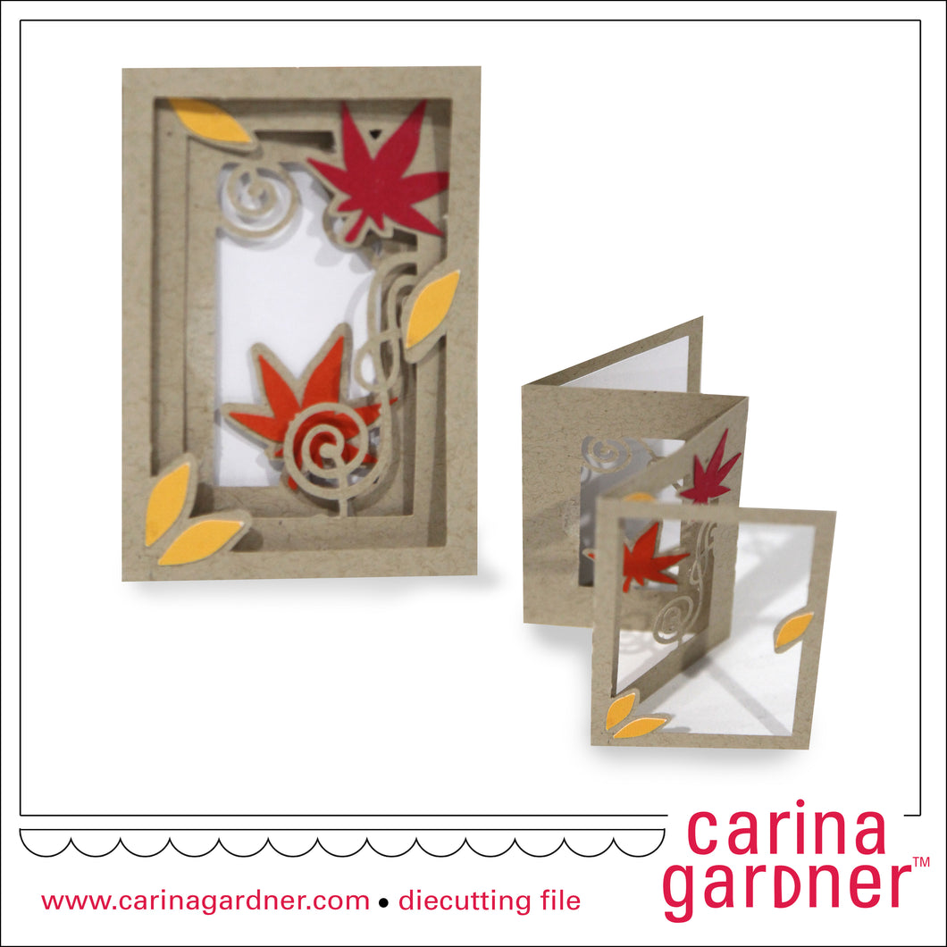 Flourish Leaves Accordion Card - Digital Download
