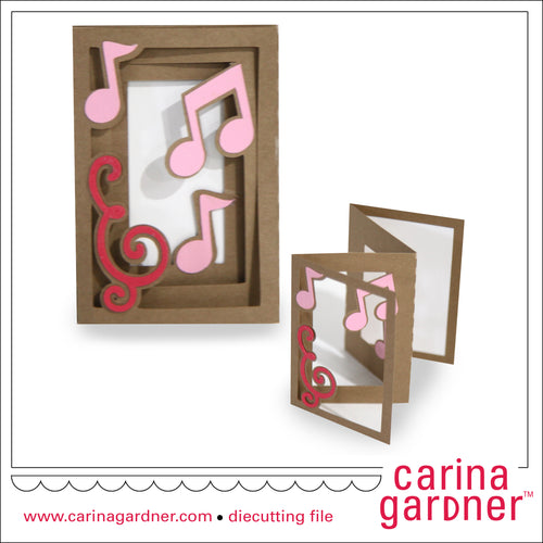 Accordion Musical Notes Card  - Digital Download