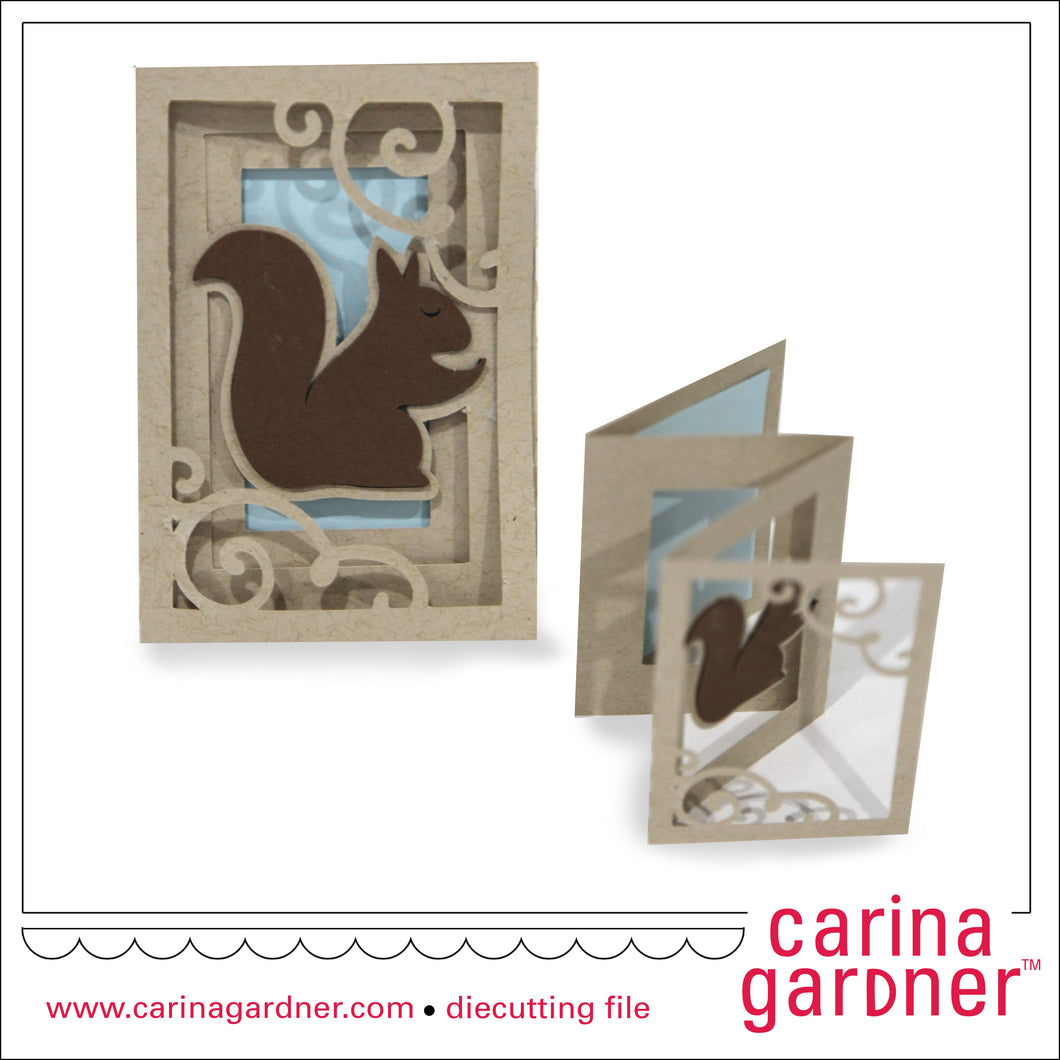 Squirrel Accordion Card - Digital Download