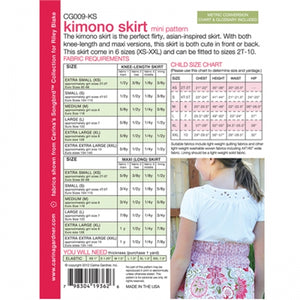Kimono Mini Skirt Sewing Pattern PDF - Digital Download